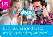 Skype Credit $25 US Prepaid Card 24.85 usd