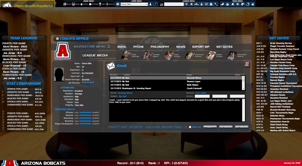 Draft Day Sports College Basketball 3 Steam CD Key 0.61 usd